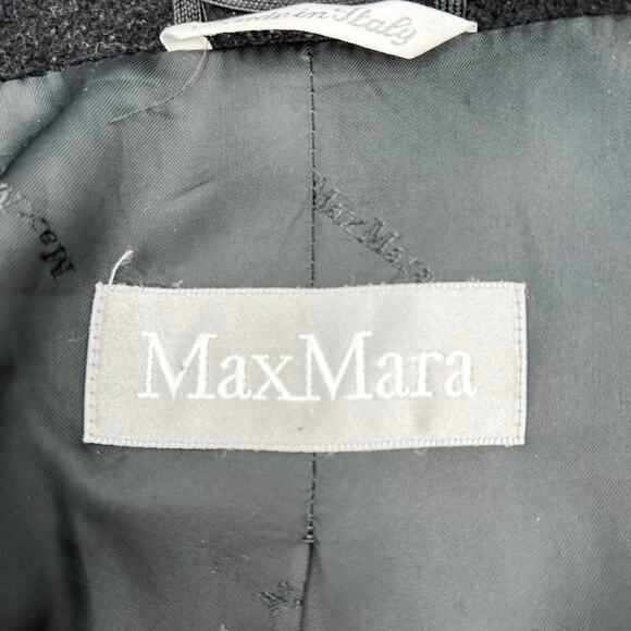 Max Mara Trench Teddy Coat Wool Long Alpaca Winter Black Vintage Authentic 12 - Picture 4 of 14